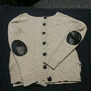 Market & spruce tan sweater,black button up
